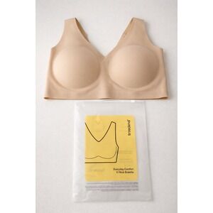 Lot of 2 Truekind Everyday Comfort V-Neck Bralettes Women's Plus 4XL Beige|Chai